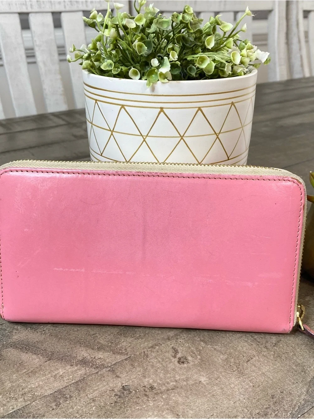 Kate Spade New York Pink Leather Zip Around Continental Wallet